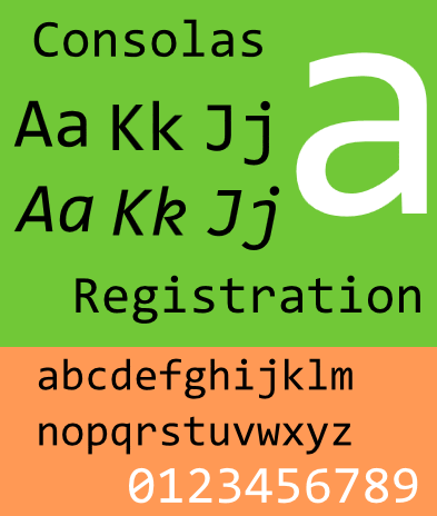 Шрифт Consolas, изображение взято с en.wikipedia.org